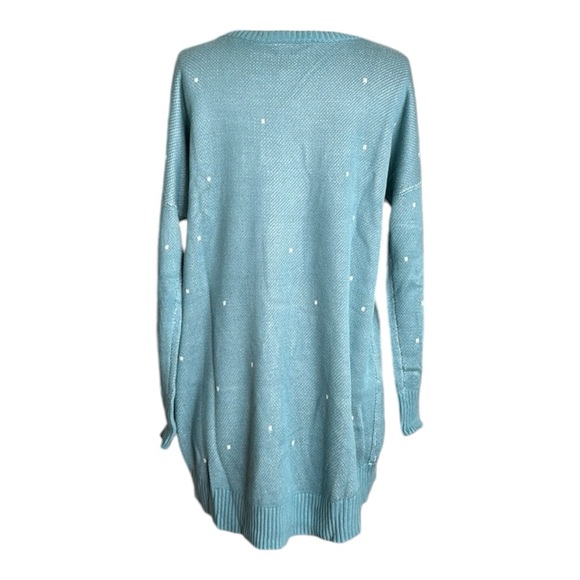 Light-Up Holiday Christmas Sweater Teal Blue Twinkle Lights Batteries Included M - Picture 8 of 15